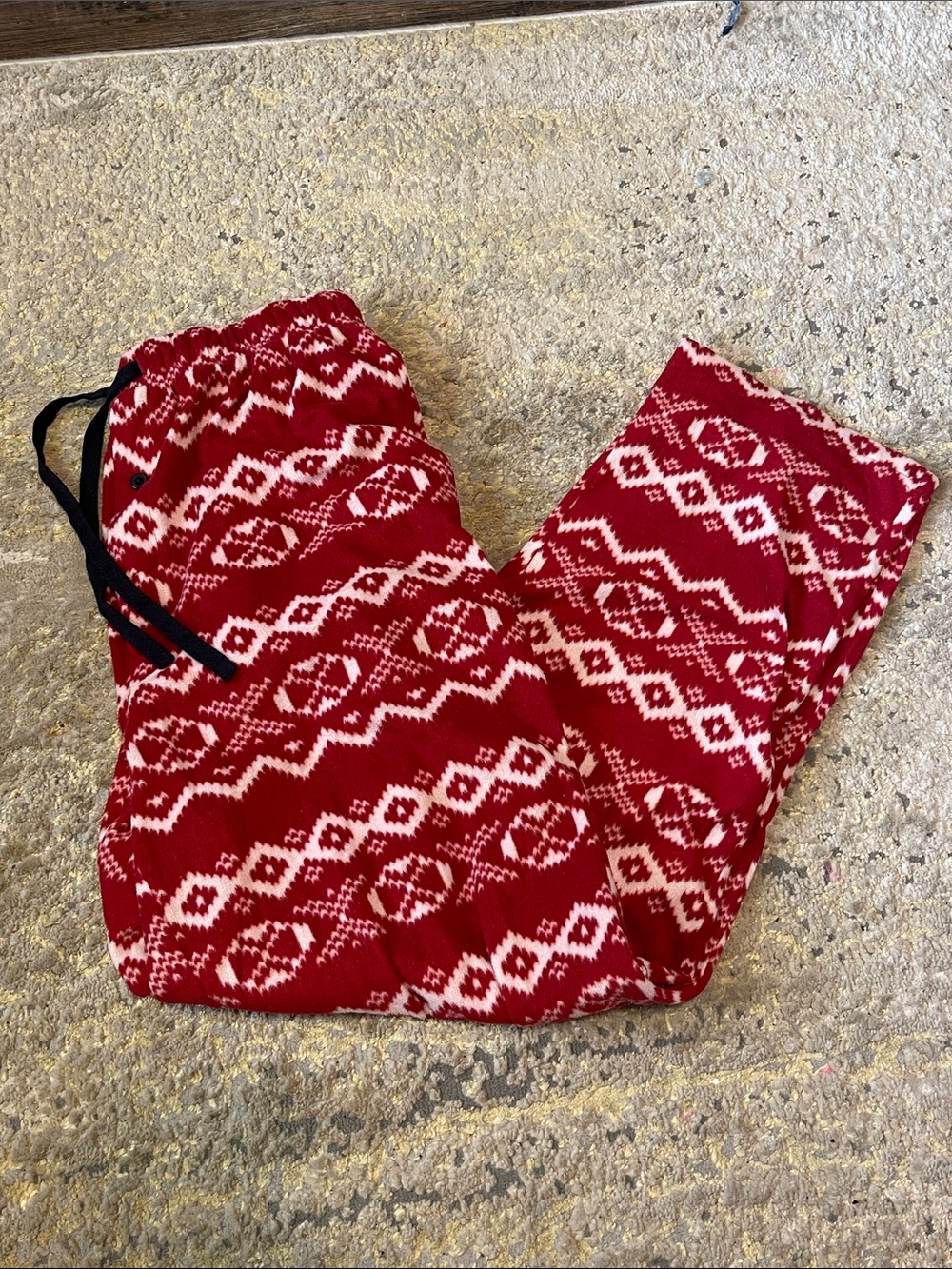 Red fleece pajama pants